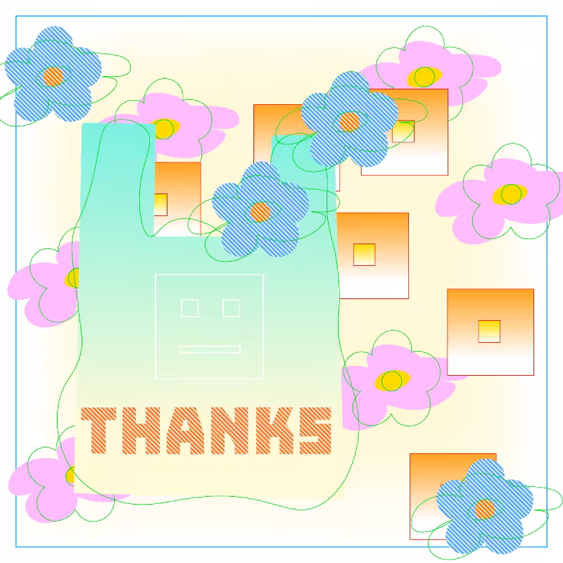 thanks bag and flowers #29