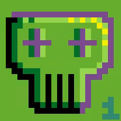 ✜ Green Pixel Skull ✜