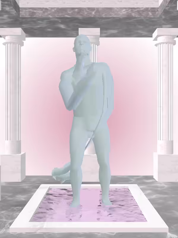 HeavenComputer: The Cheering Matte Pale Green Man #4880