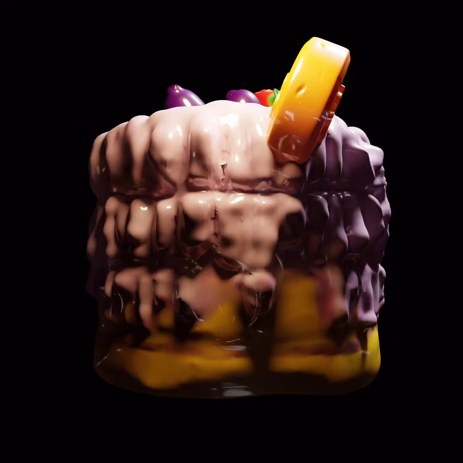 Sculpt "Money frog bit off too large a piece of crypto cake" by Koloto