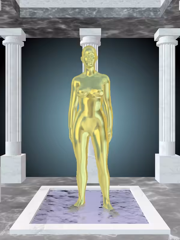 HeavenComputer: The Phone Calling Green-Golden Goblet Woman #4863