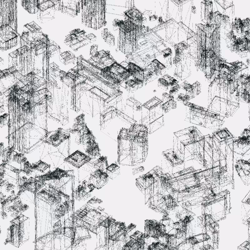 Algorithmic Drawing: Minato City Tokyo #64