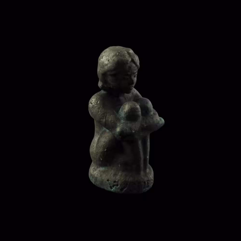 Small bronze figure with Enochian inscription