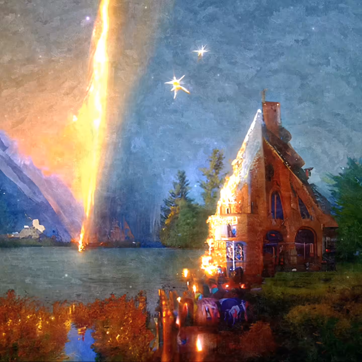 Christmas – Lakeside – Cottage - Shooting Stars - Dawn