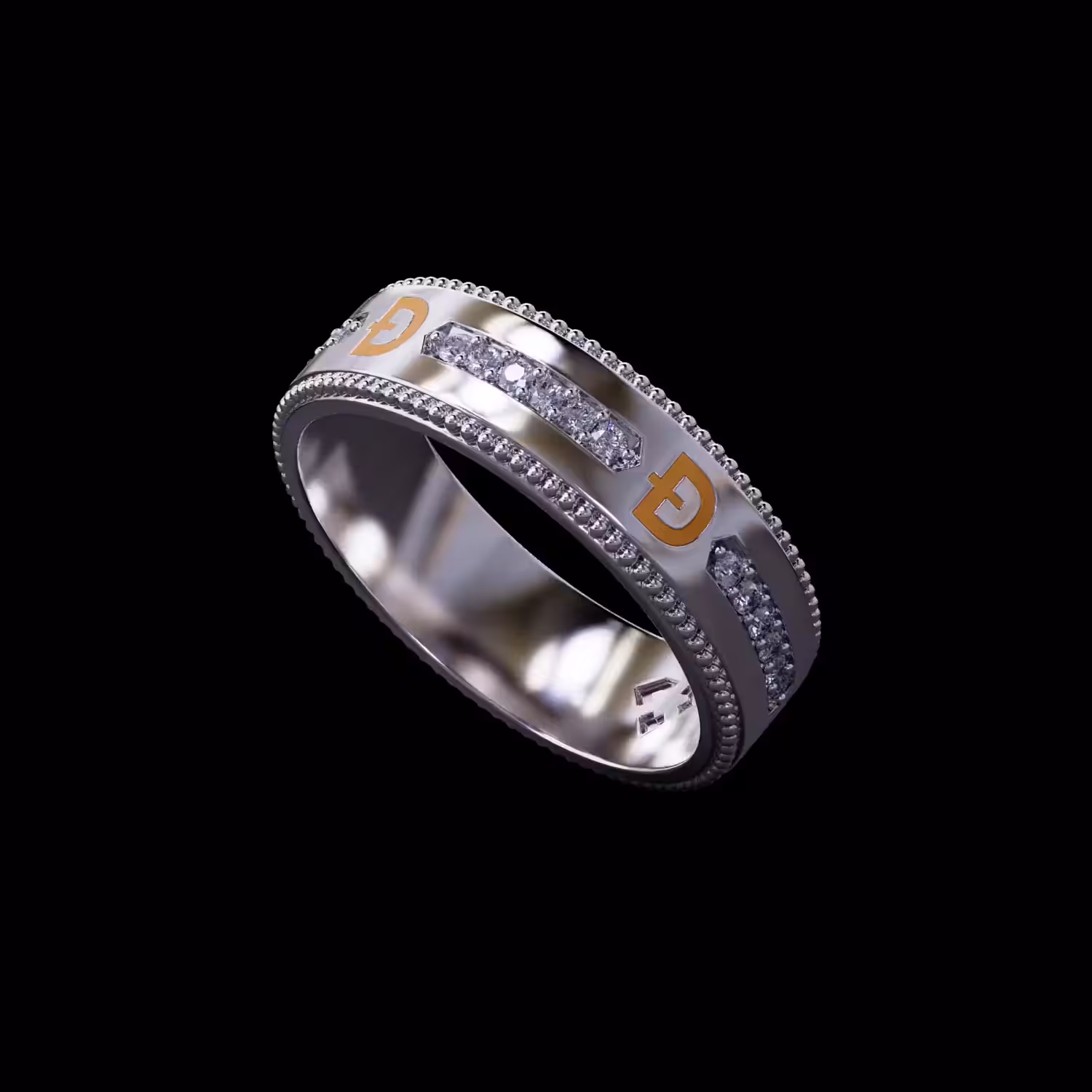 Dogecoin Half Diamond Band