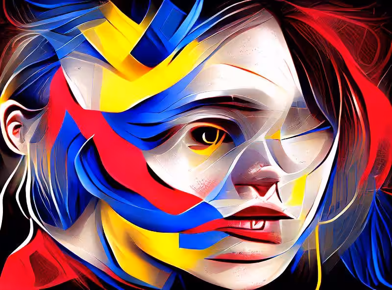 Abraham's First Works: Abstract Portrait, Primary Colors