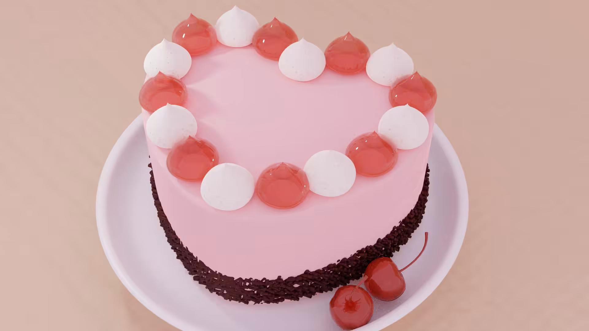 Cherry Cordial Heart Cake