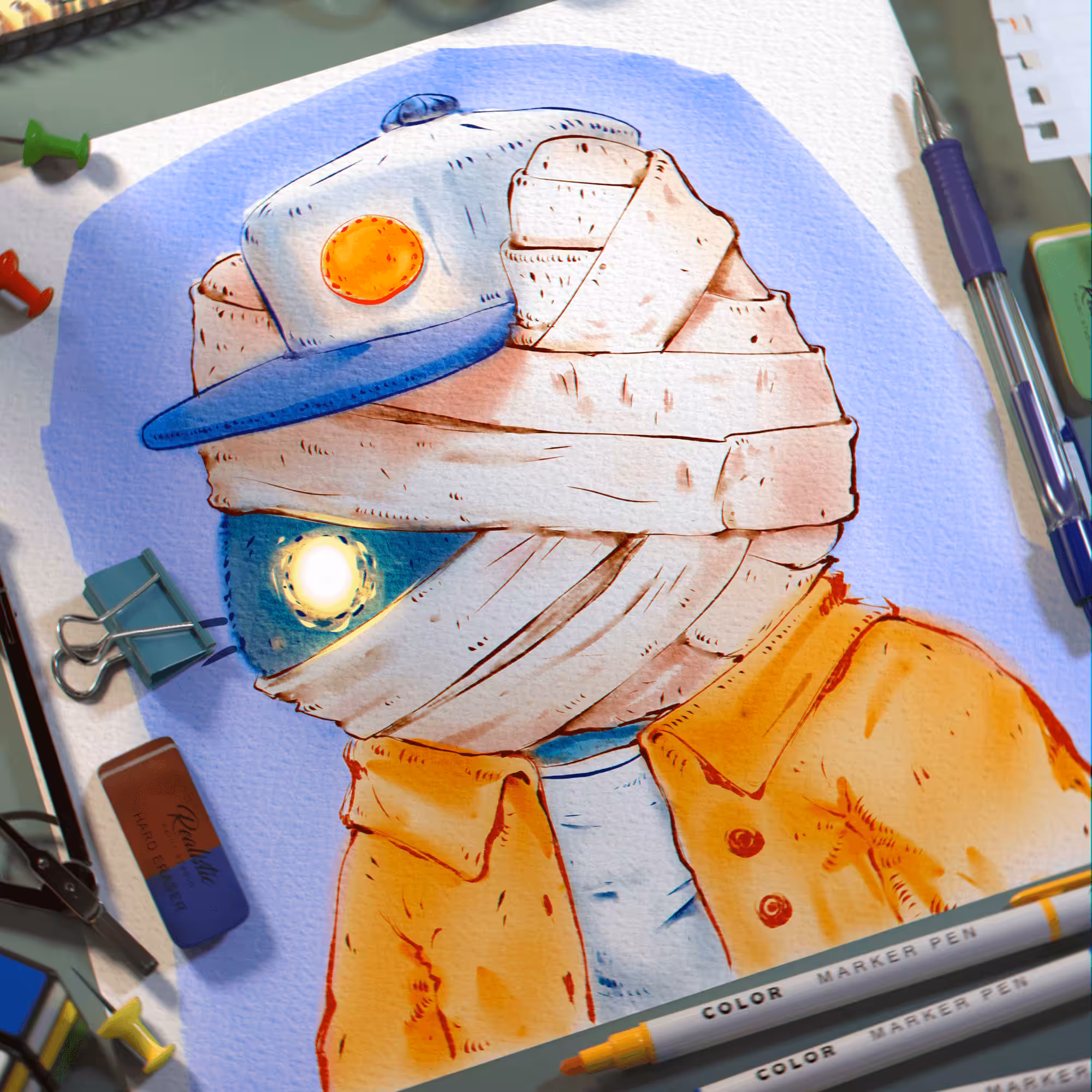 Watercolor Cool Cat #5863