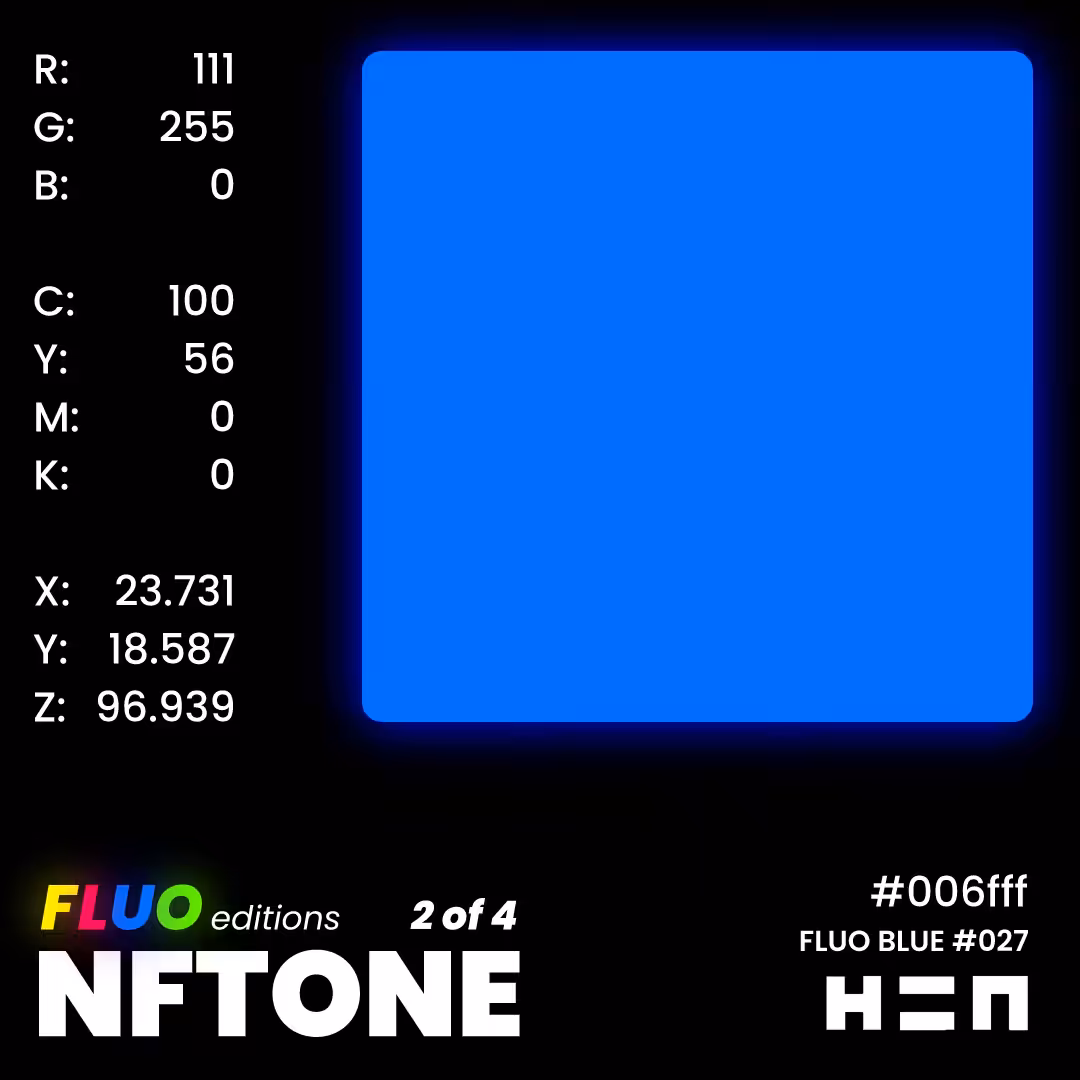 NFTONE - Fluo Blue - #027 - H=N FLUO Editions - Classic Swatches Collection