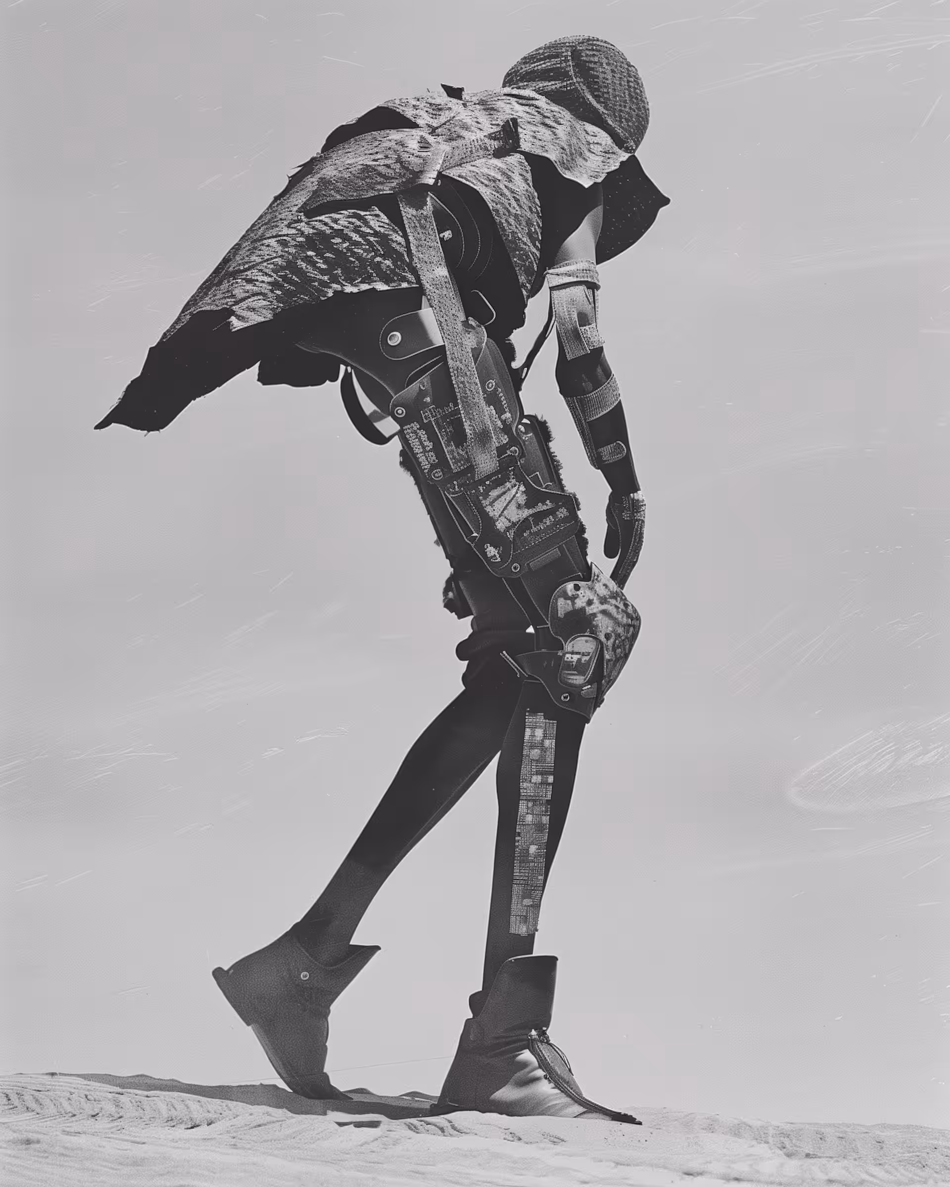 apocalyptic desert cowboy searching for cows