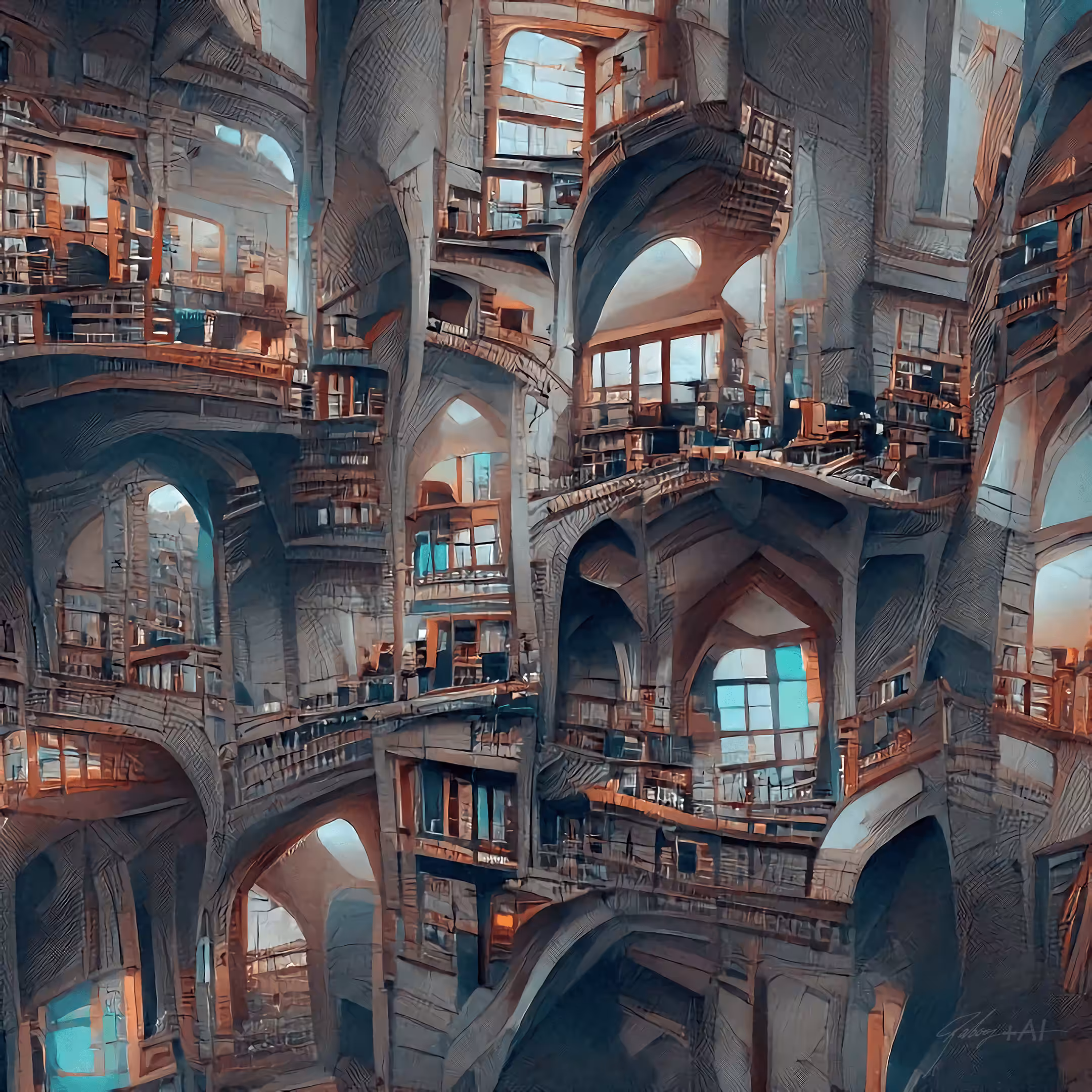4 dimensional Victorian library