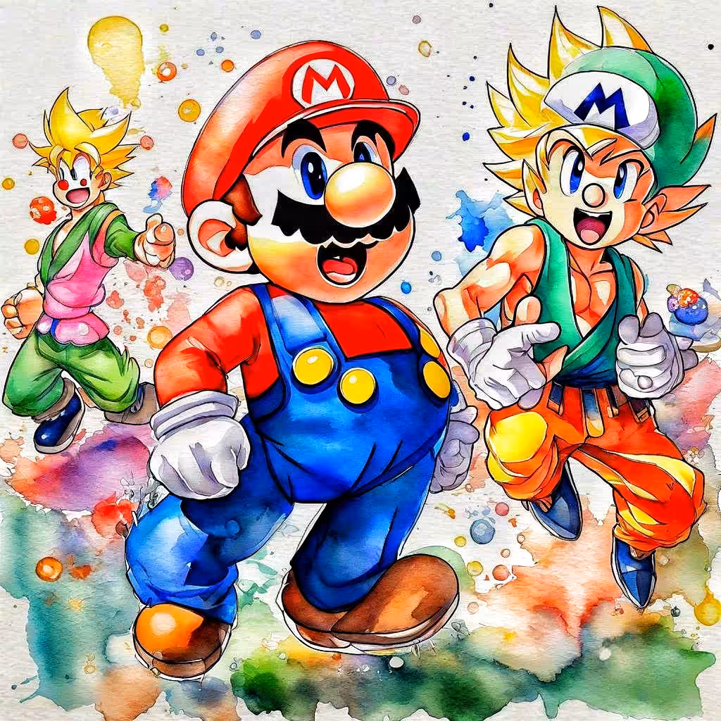 Mario Bros join Dragon Ball Z