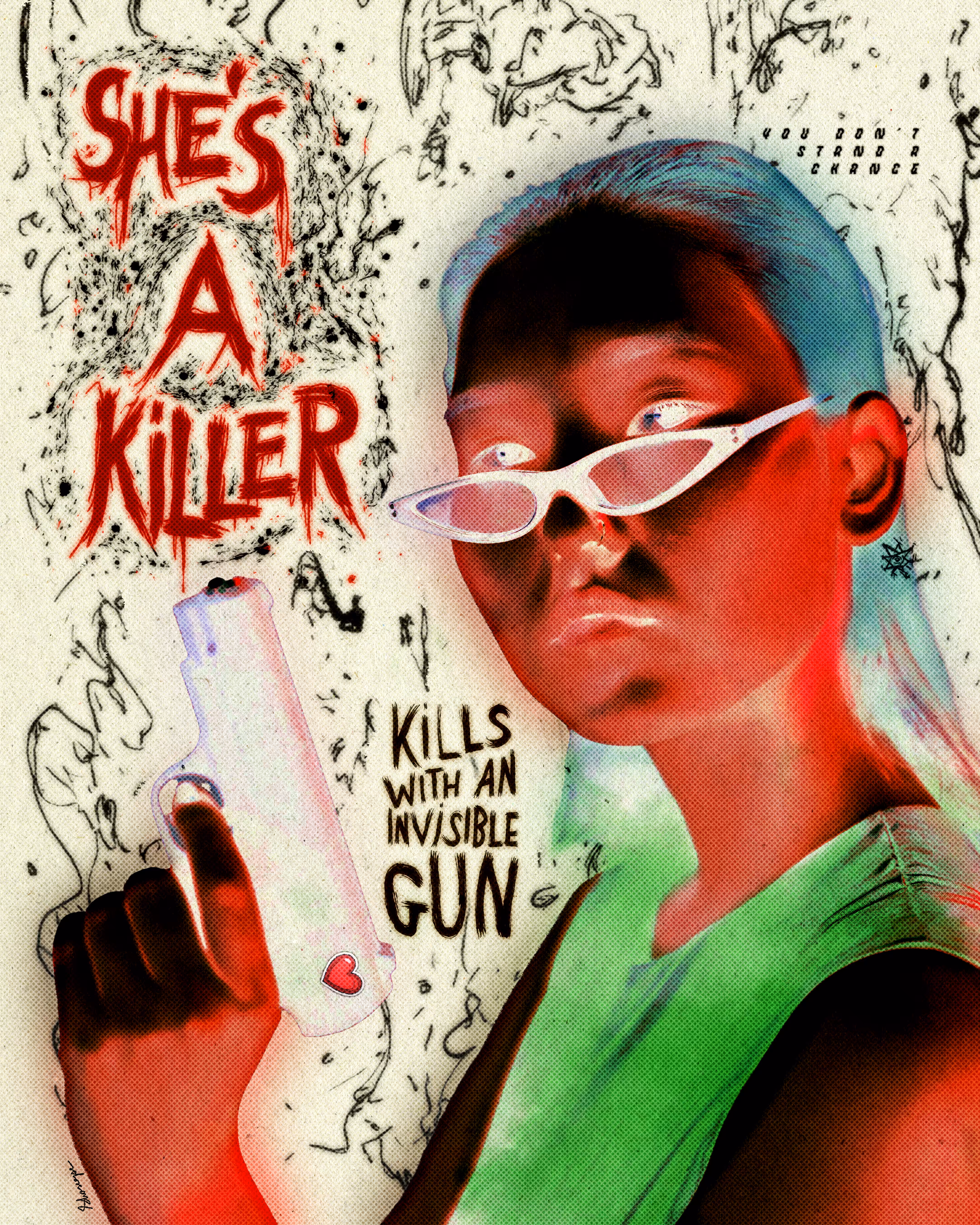 She kills with an invisible gun