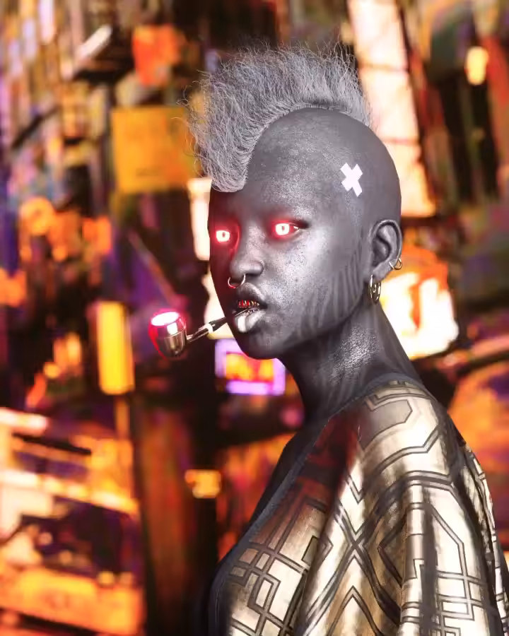 Cyberpunk Rebel in Neon City Lights