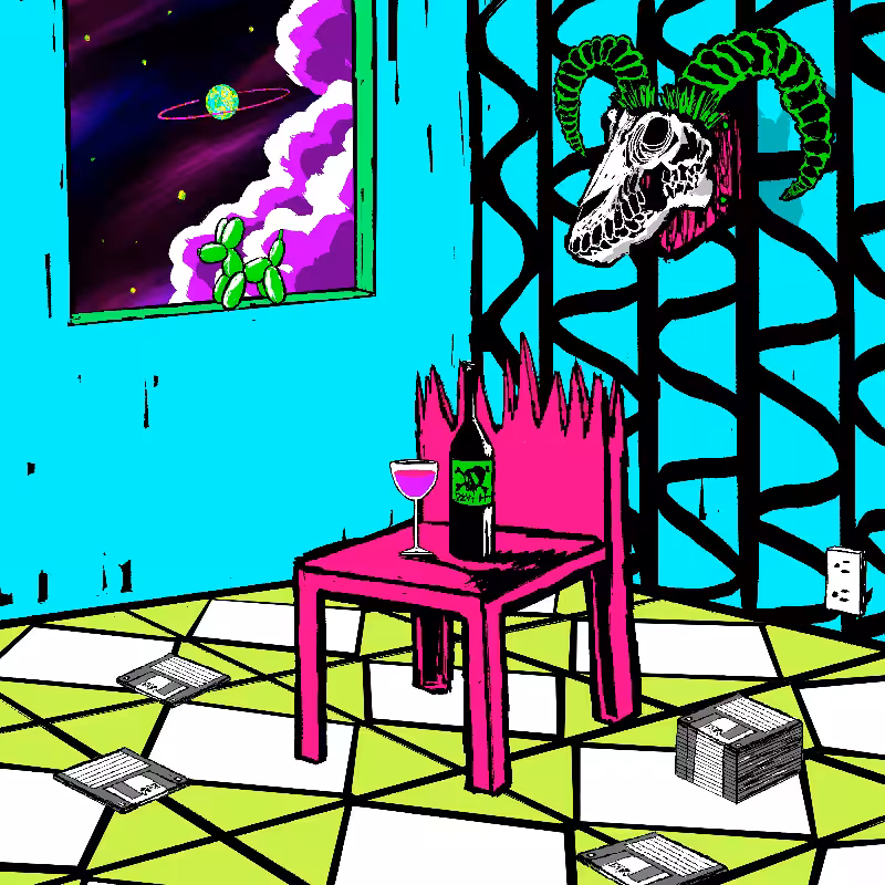 pink chair in the blue room #88
