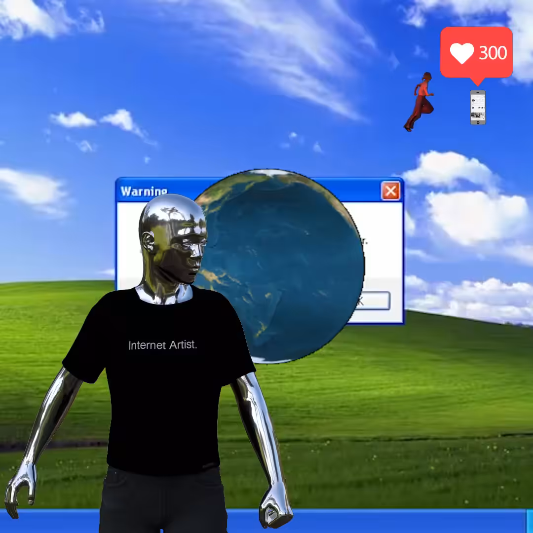 Canvas #287: desktop error. — internet artist. — global lockdown. — running for clout. — dreamscape