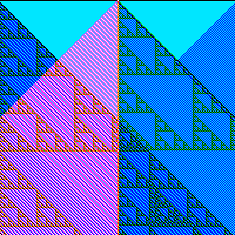 RGB Elementary Cellular Automaton #990