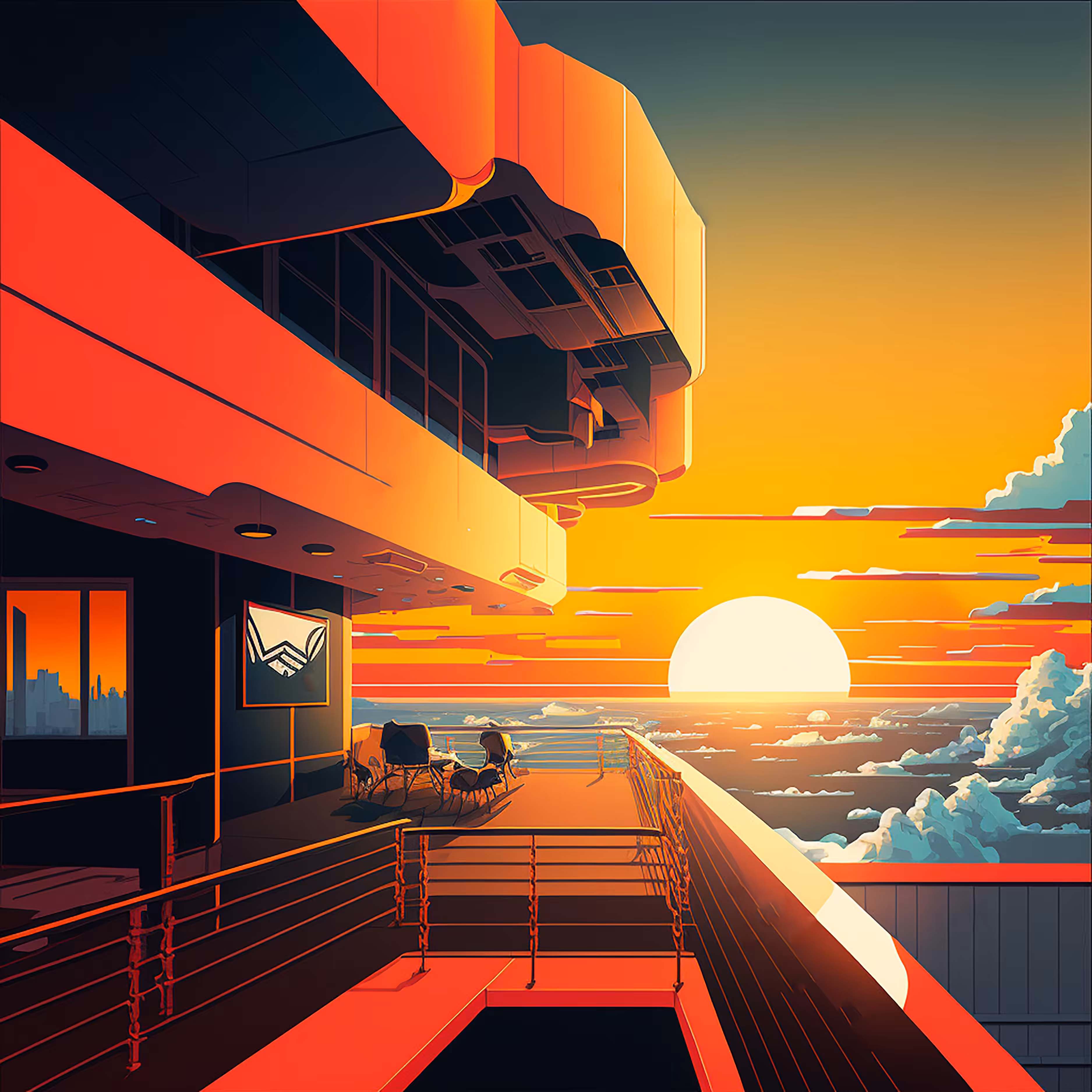 red sunset.