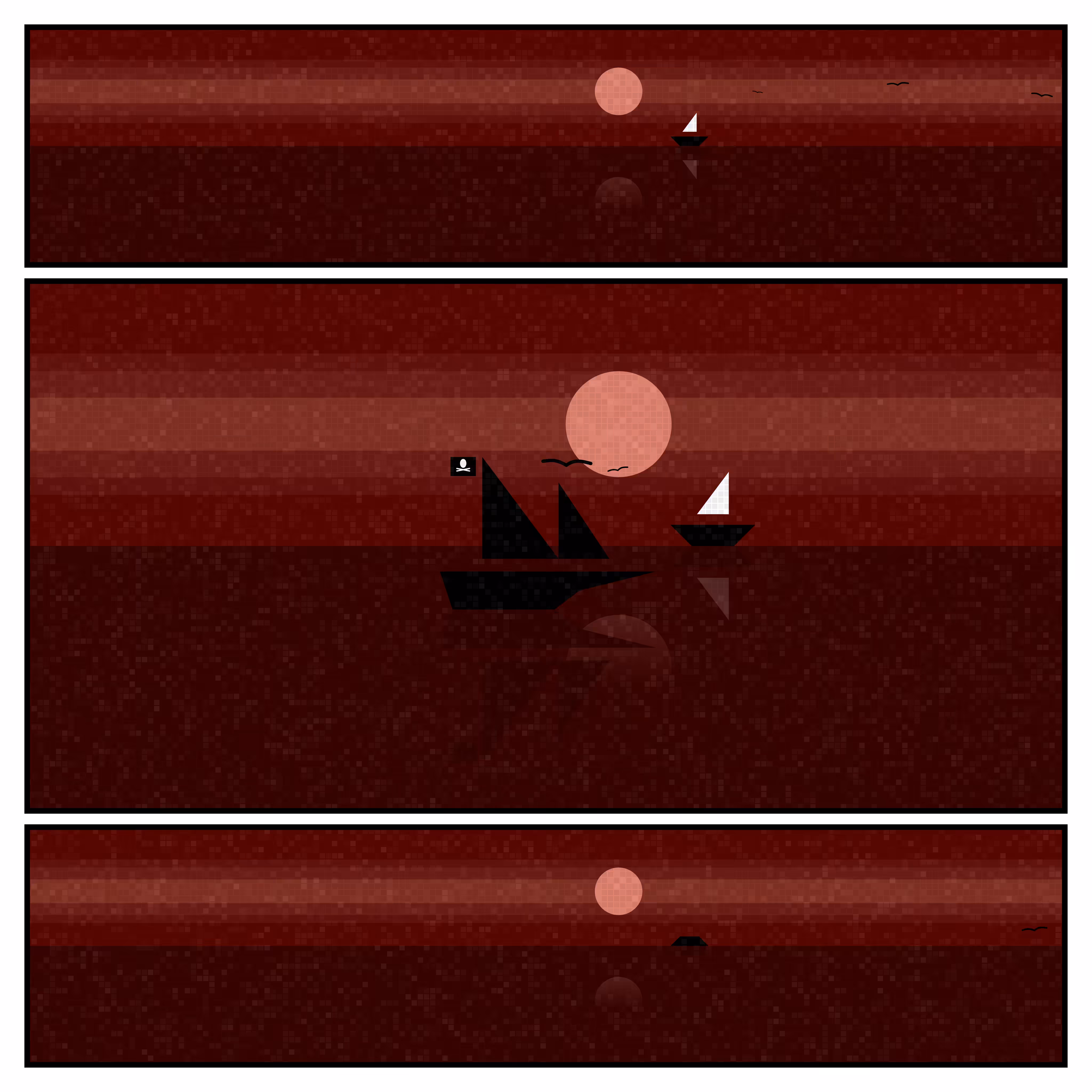 A little boat and a Pirate Ship