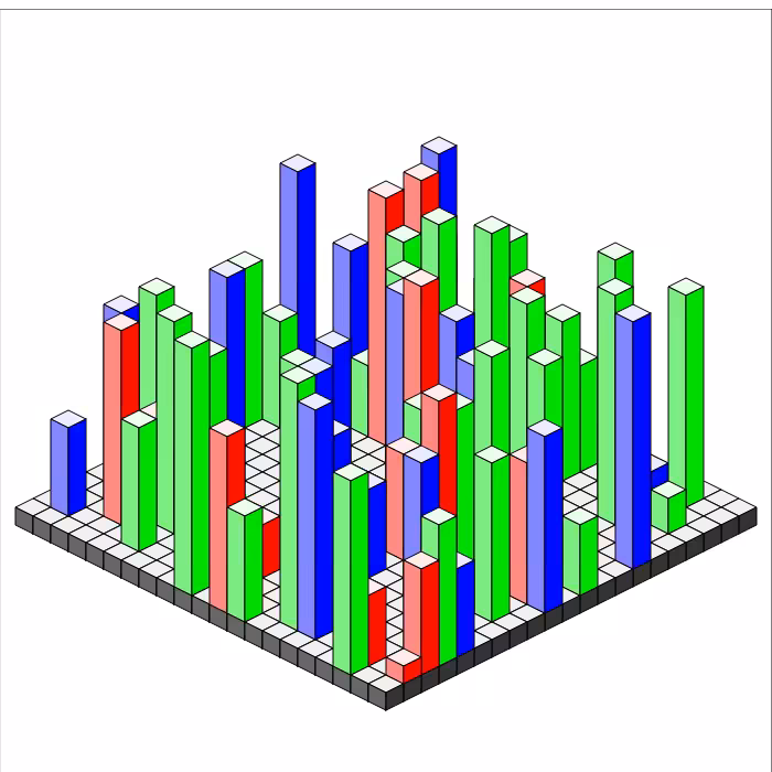Animated Isometric Grid Towers #2