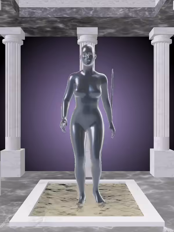 HeavenComputer: The Receding Navy Shimmer Woman #4544