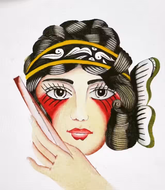 Hand fan lady
