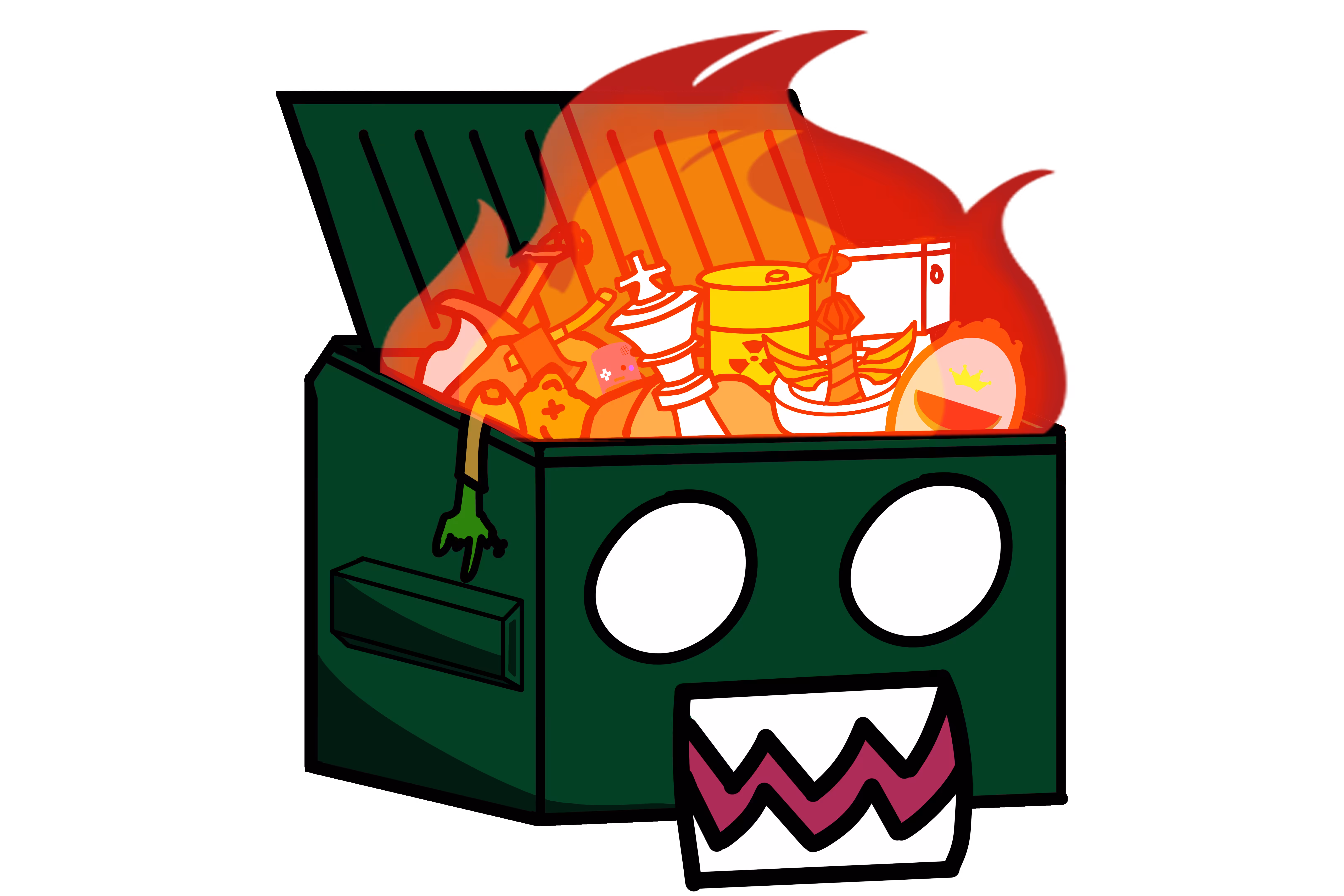 Trash on fire