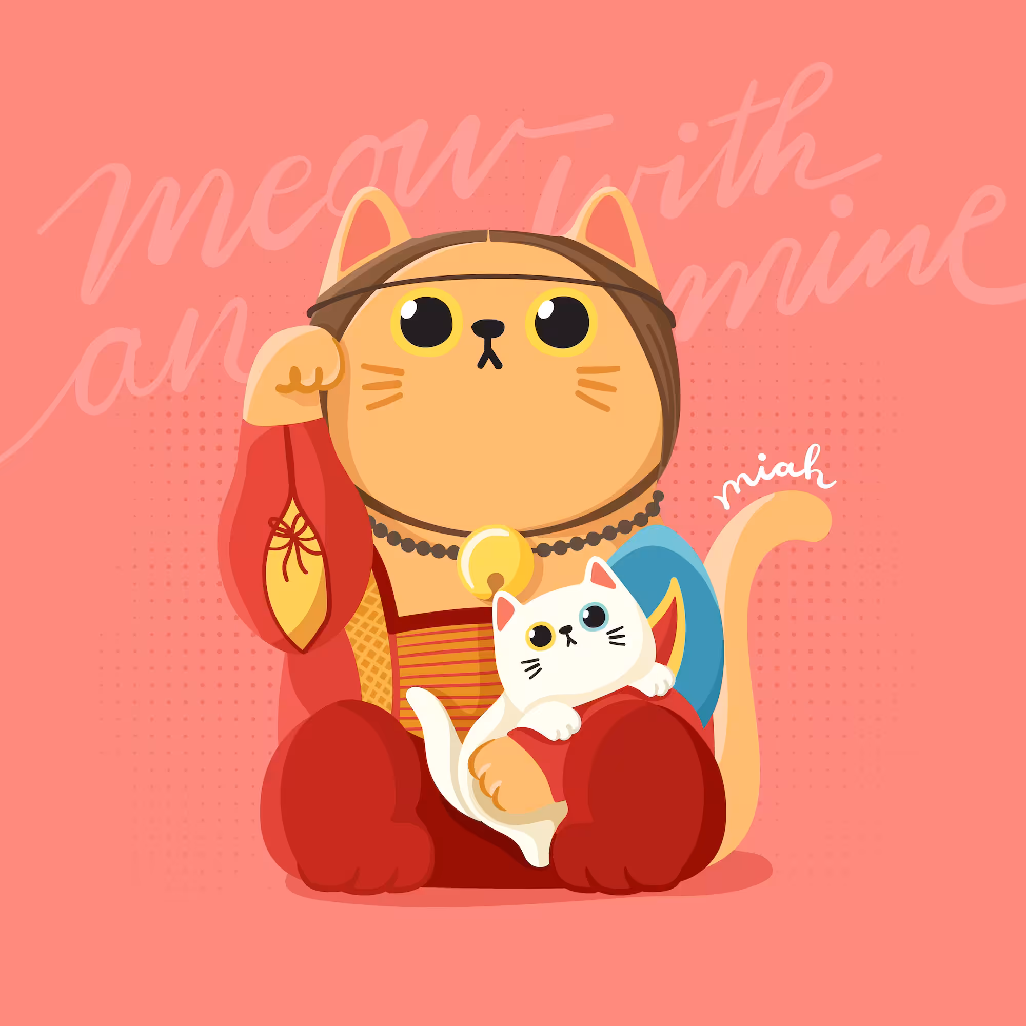 Manekineko x Famous Painting #1 : Meow with an Ermine