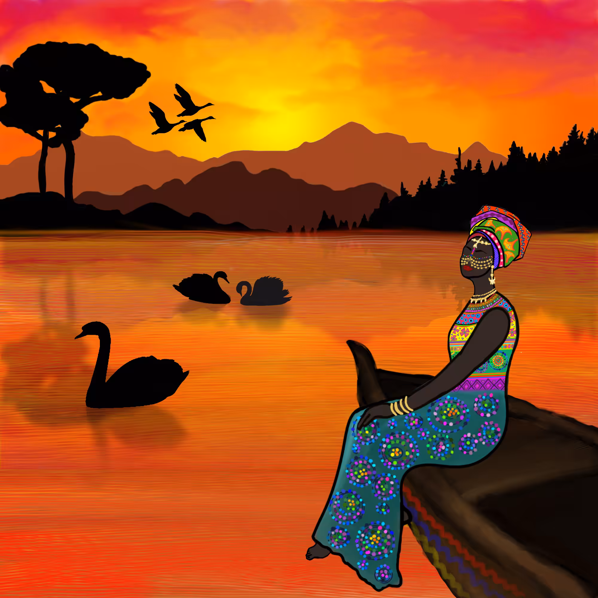 Woman & Swans