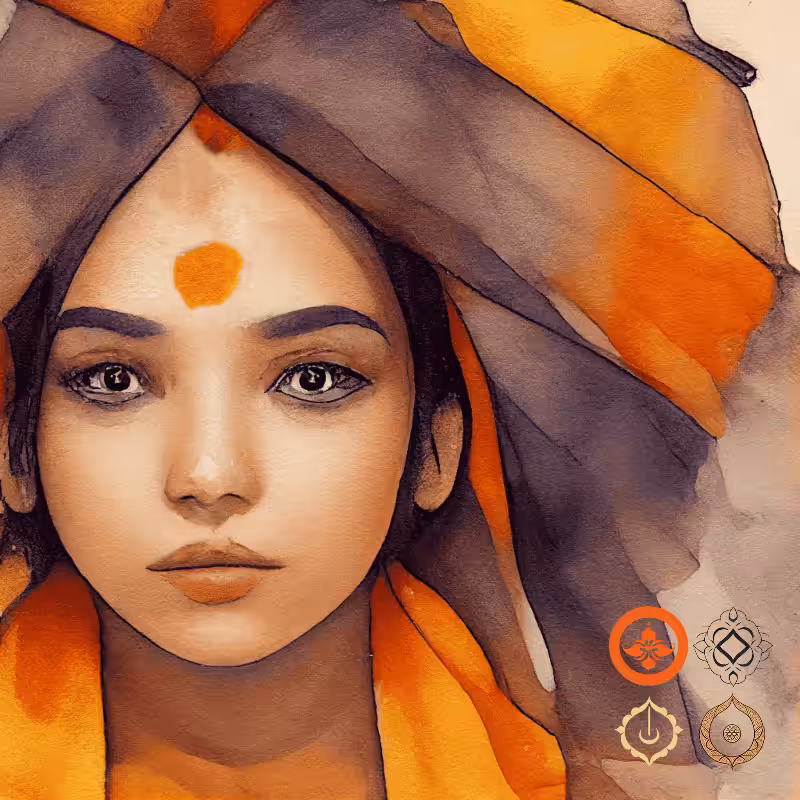 Hindu girl meditating #11