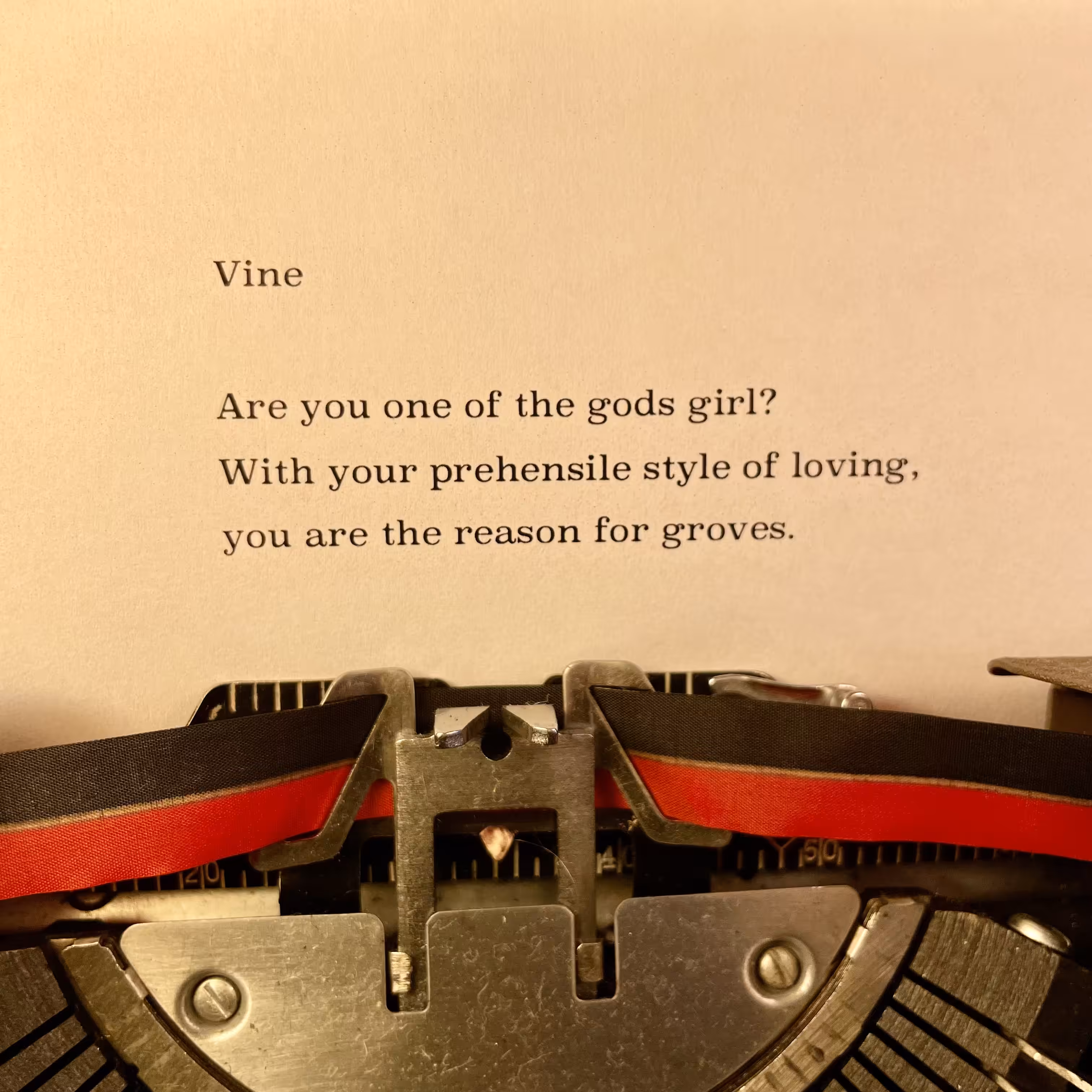 Love Poem Tercets: Vine