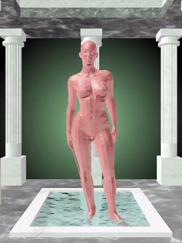 HeavenComputer: The Fragmented Excited Sealwax Red Woman #6554