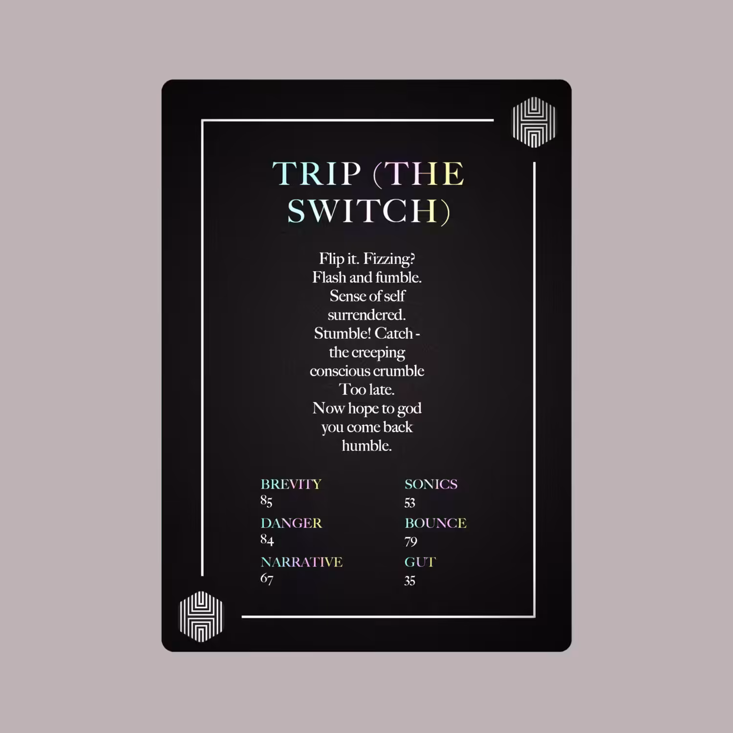 POETRY CARDS VOL 1 | META/VERSE: 038 - TRIP (THE SWITCH)
