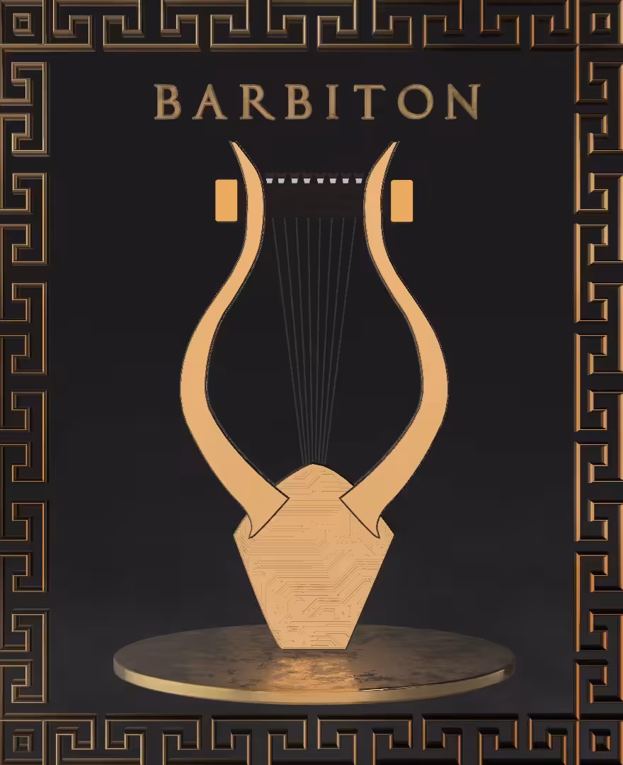 Golden Crypto Barbiton Rare Ancient Greek Instrument