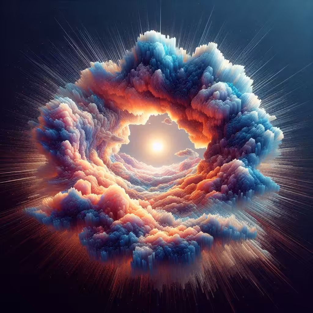 Dance of Light in the Embrace of Clouds