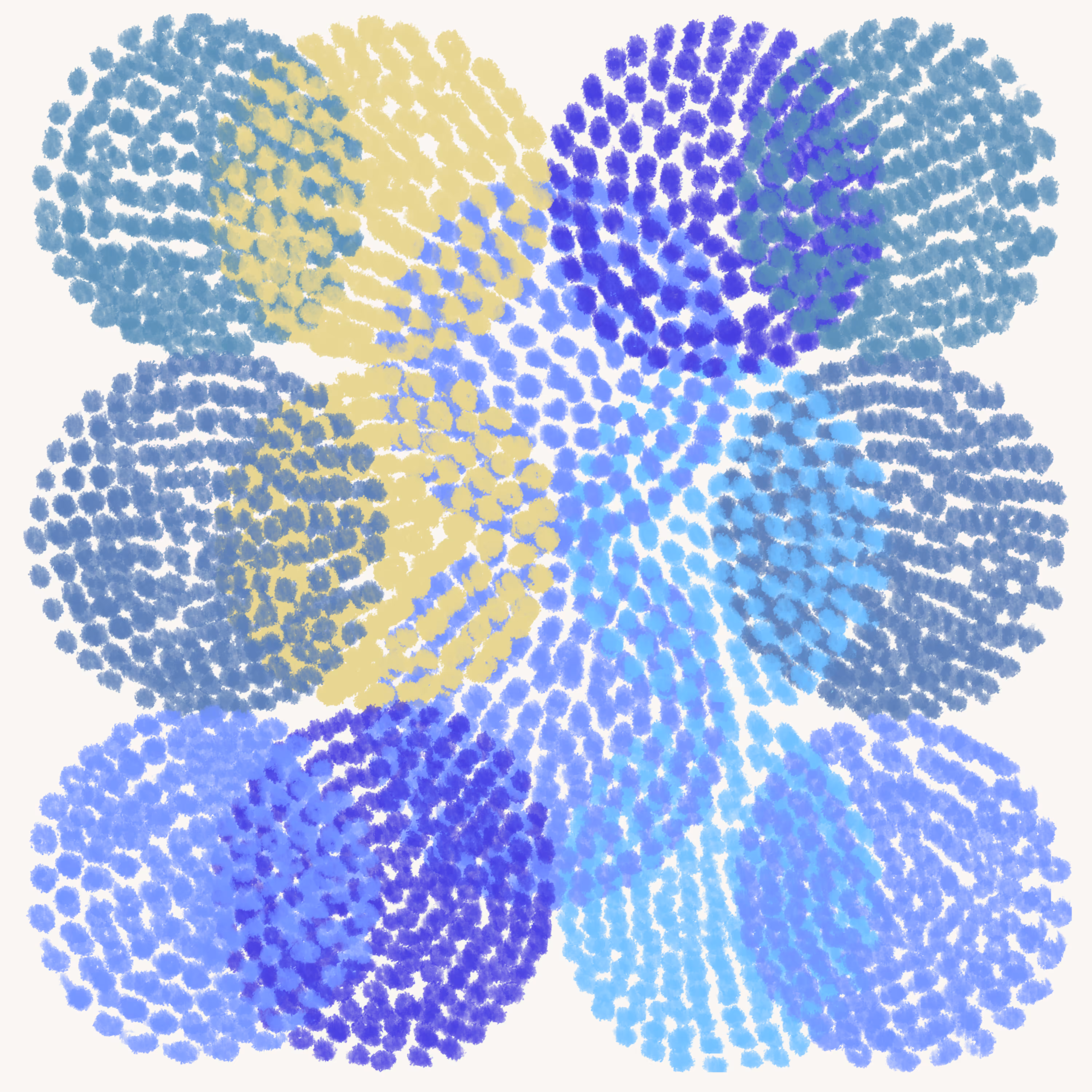 Gepunktete Kreise blau
