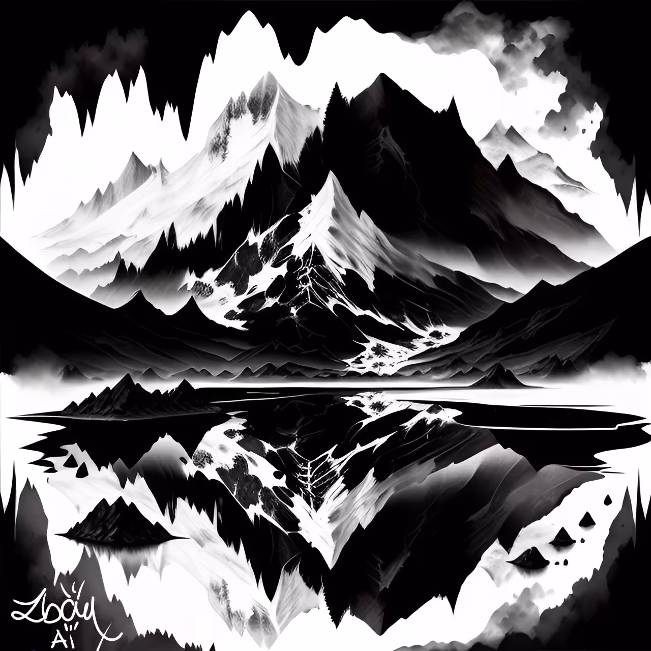 The reflection of the mountains