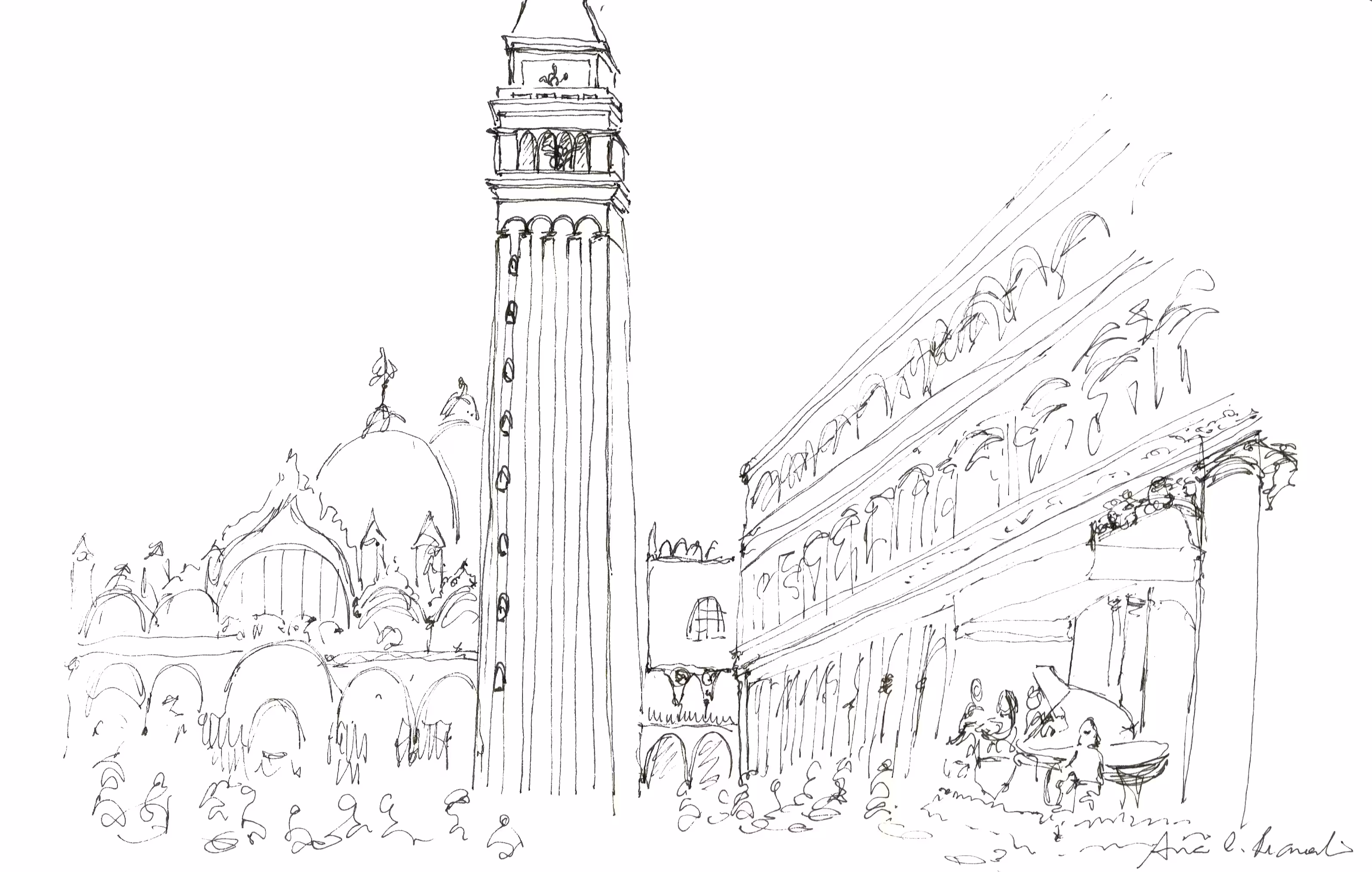 Piazza San Marco. Urban Sketches: Italy.