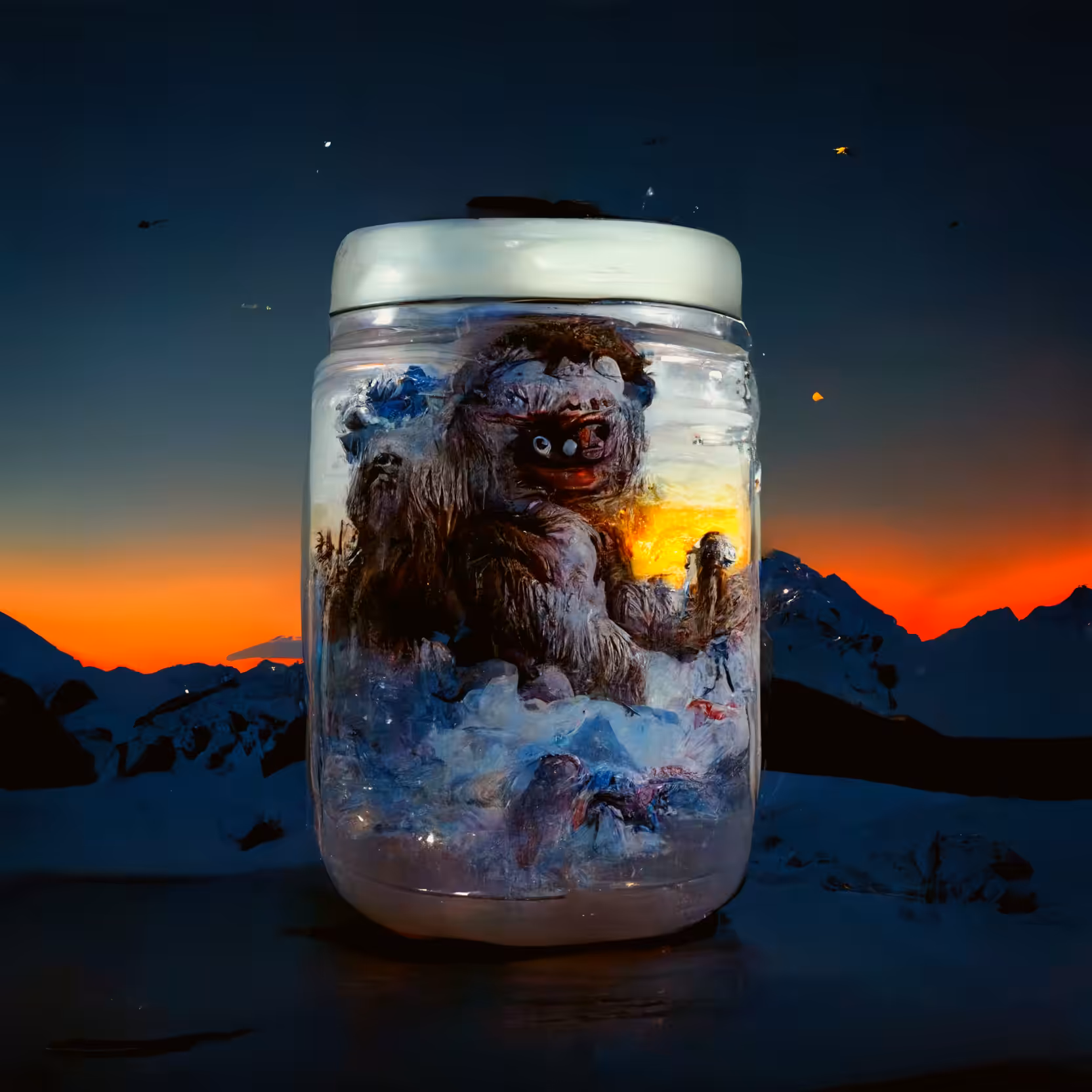 Yeti caught in the night