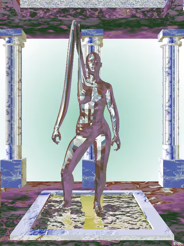 The Fragmented Victorious Faded Gold Woman #6398