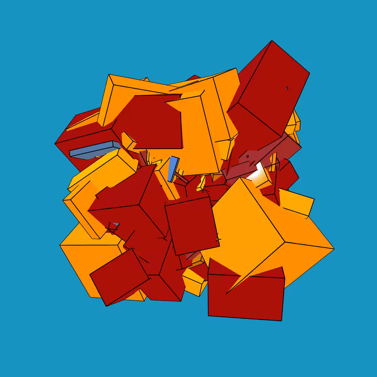 Asymmetric stacked boxes #9