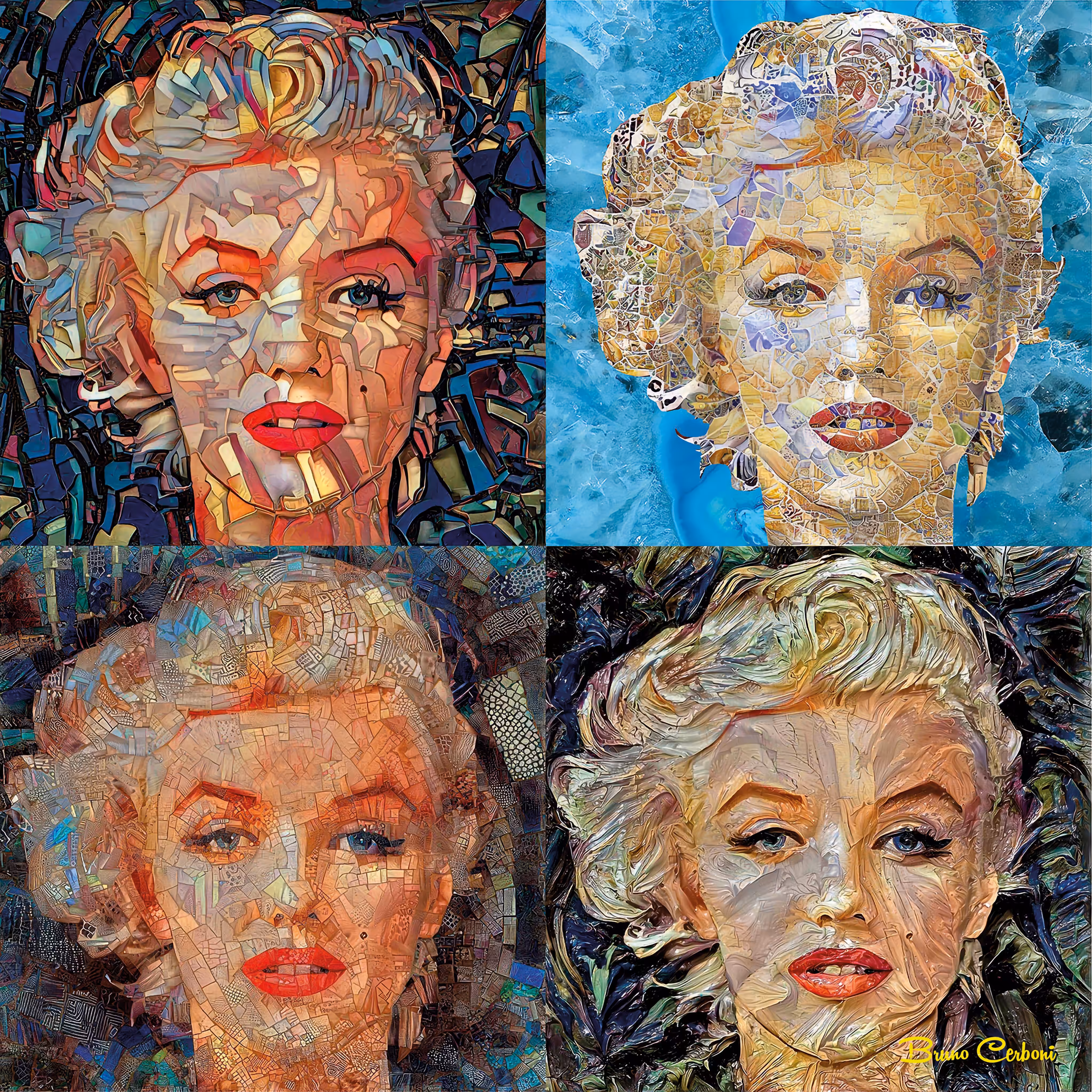 Marylin Monroe  in 4 styles