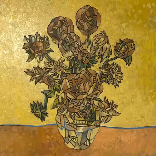 sunflowers, oil on board
