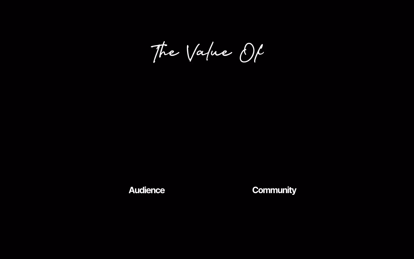 Audience vs. Community