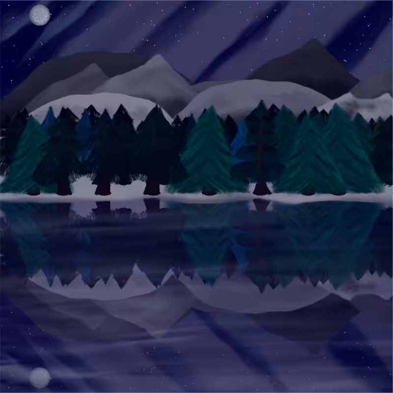 Moony Winter Lake #10