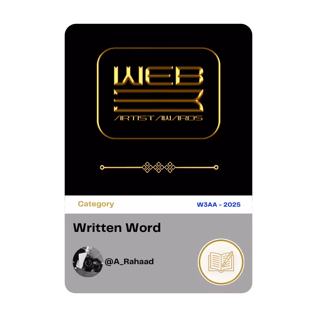 Award 22 - Written Word - @A_Rahaad