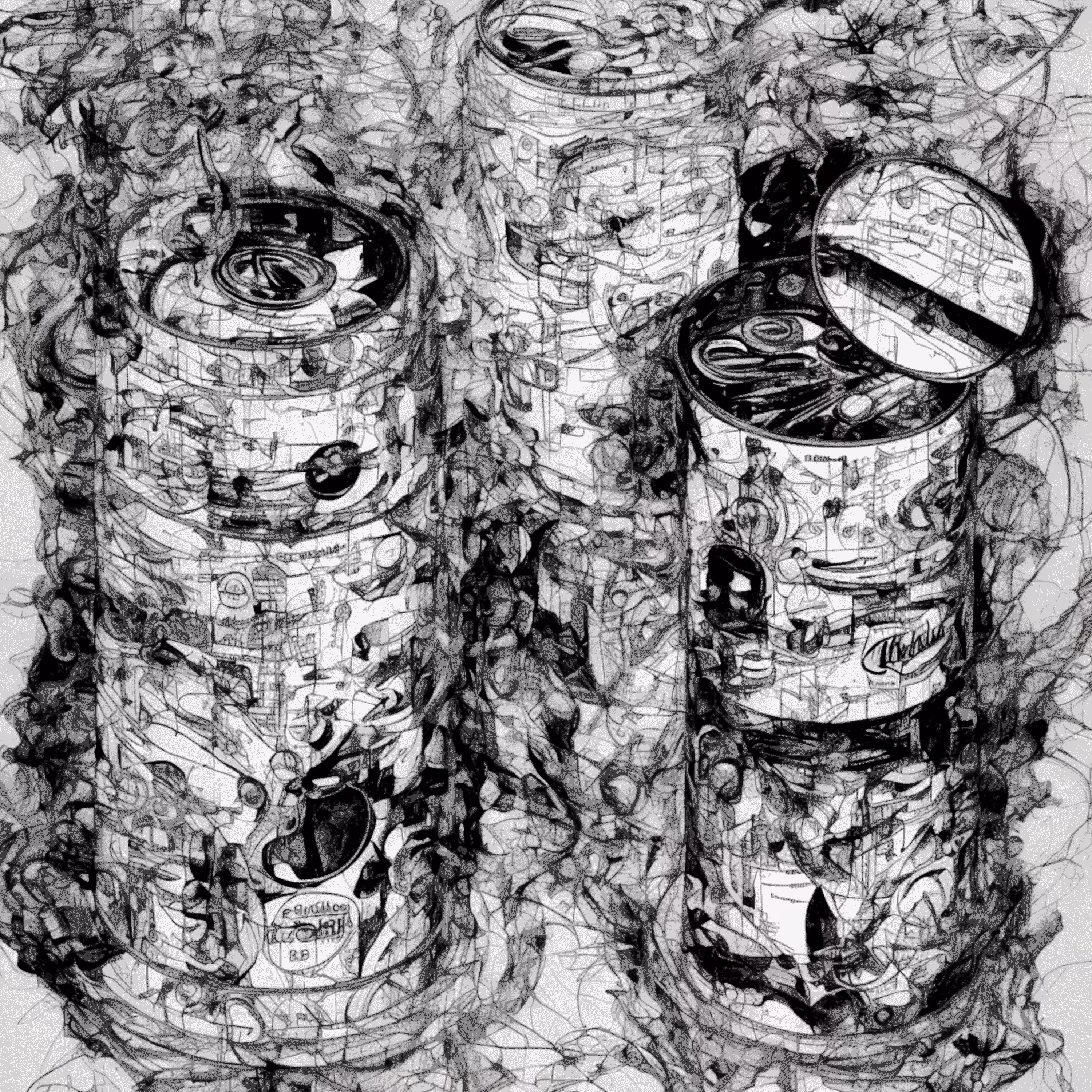 cans open to each other