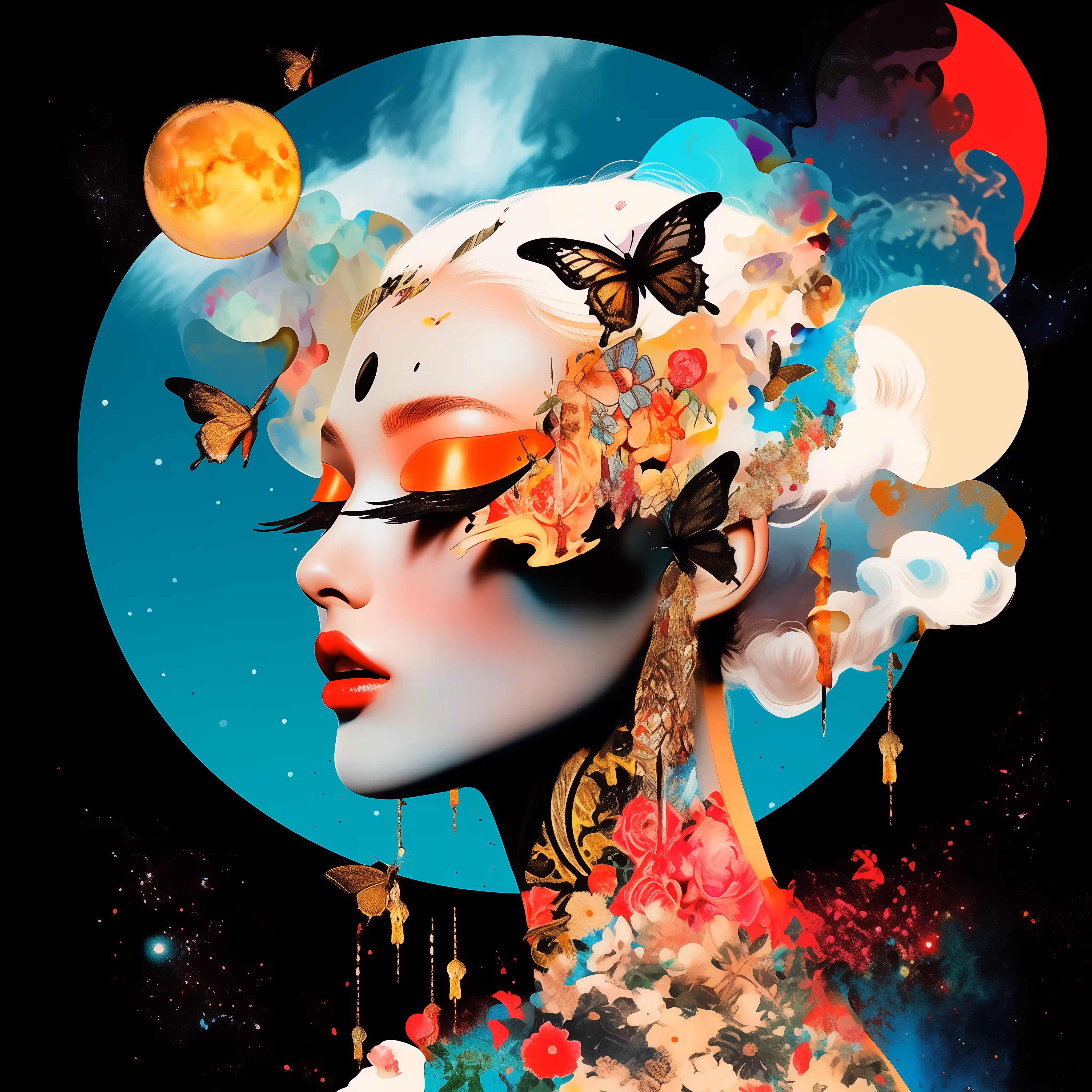 Parallel Surrealities: Dual Perspectives Portrait