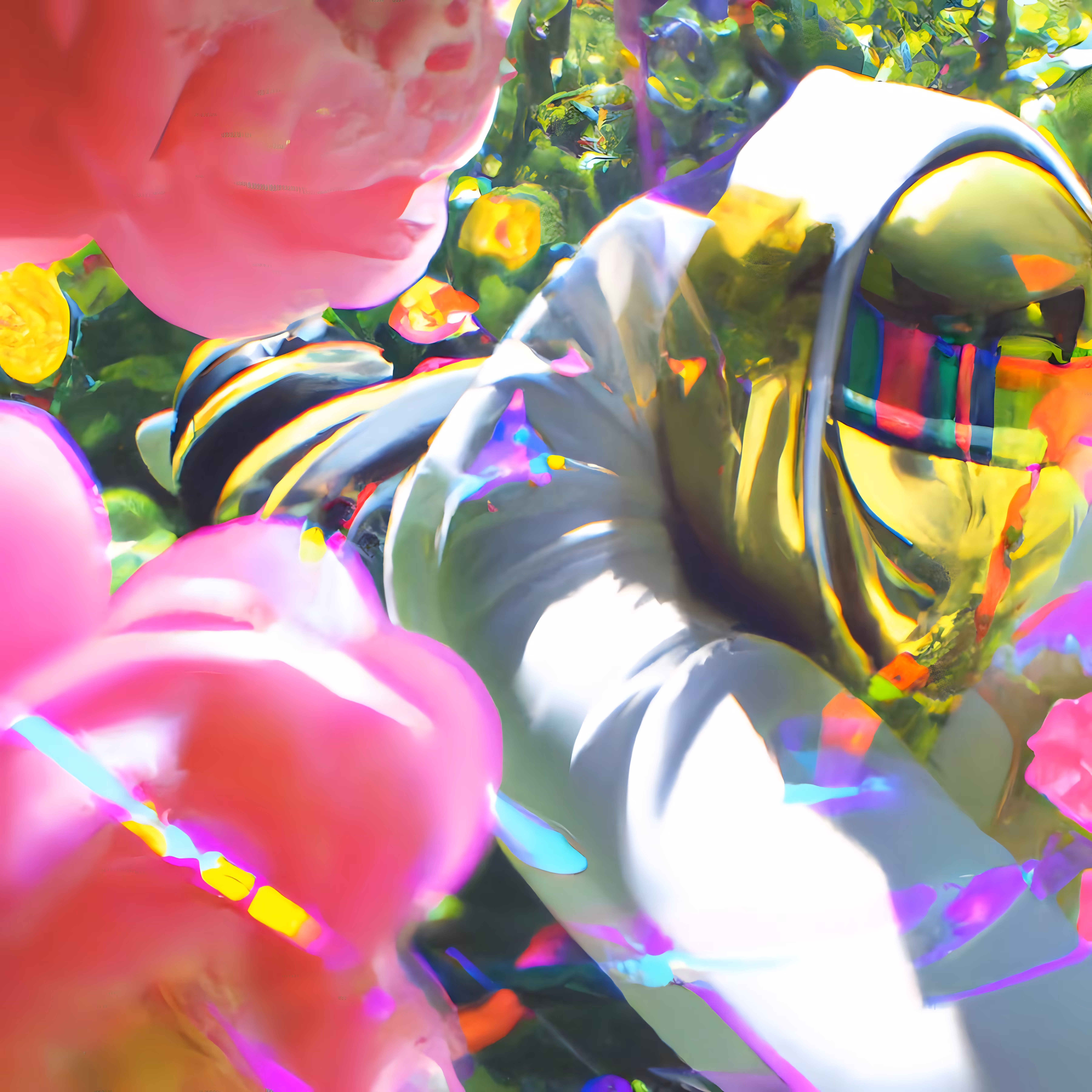 Morning in the flower garden 