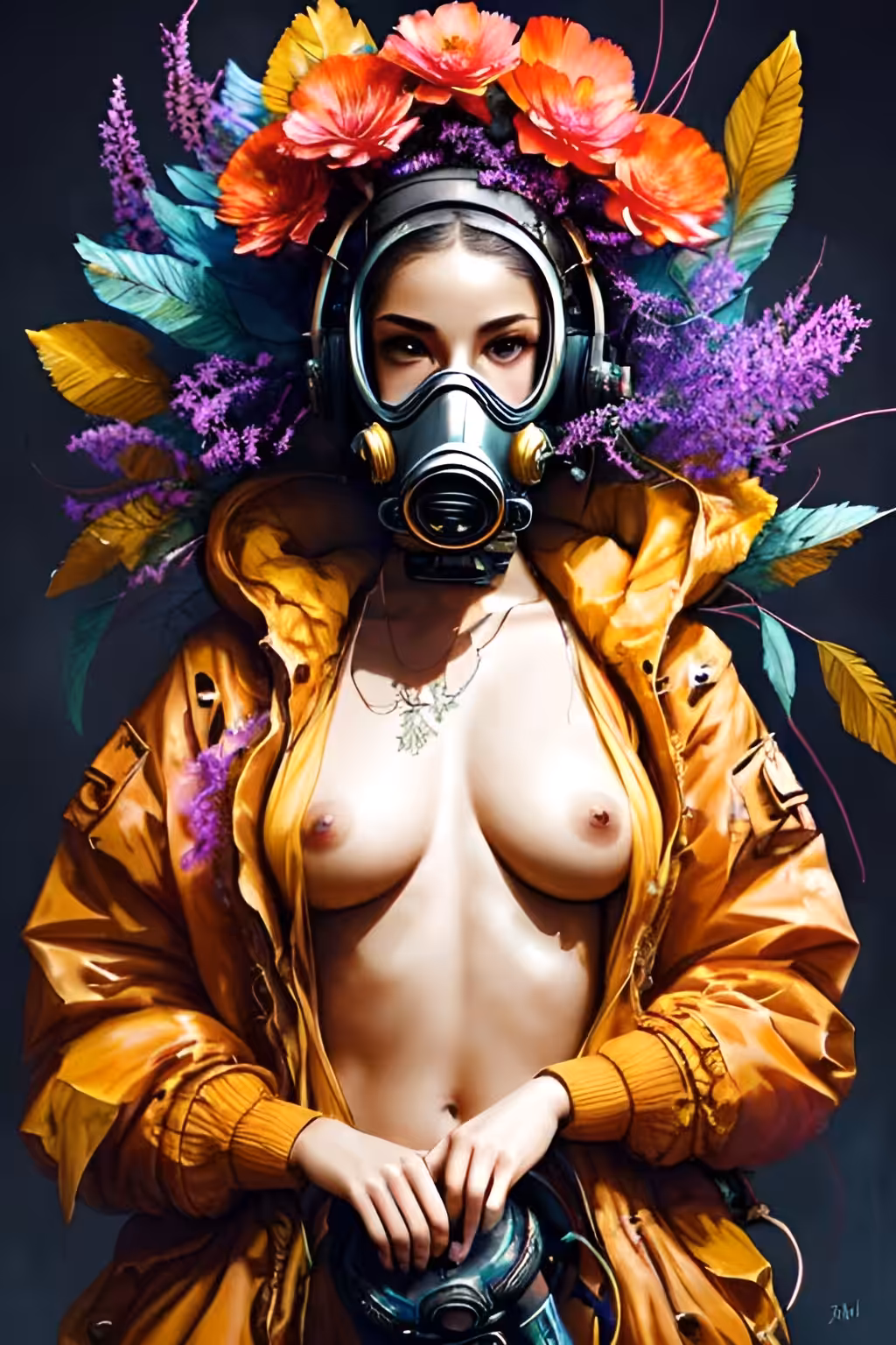 Girl and toxic planet 
